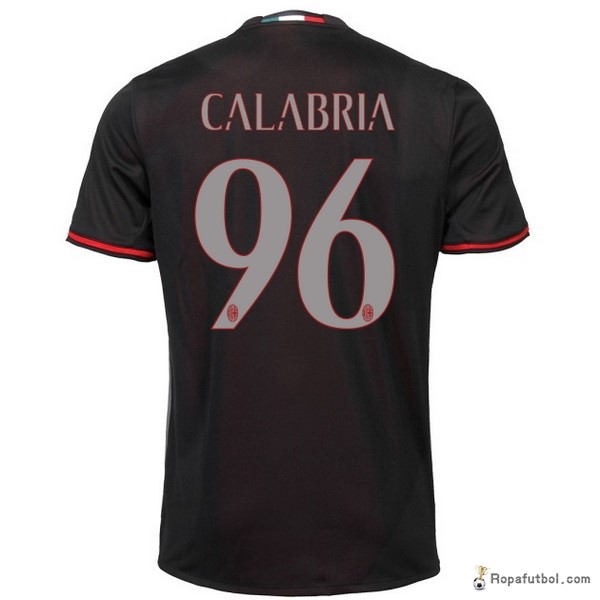 Camiseta AC Milan Replica Primera Ropa Calabria 2016/17 Negro